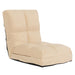 Cosmo Casa - Vloerstoel - Opvouwbare Slaapstoel met Slaapfunctie - Fluweel & Stalen Frame - Beige