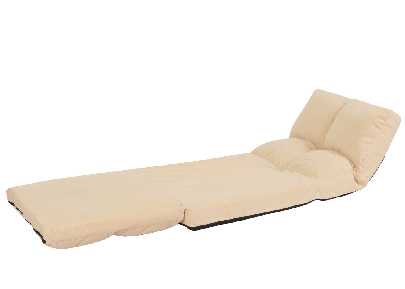 Cosmo Casa - Vloerstoel - Opvouwbare Slaapstoel met Slaapfunctie - Fluweel & Stalen Frame - Beige