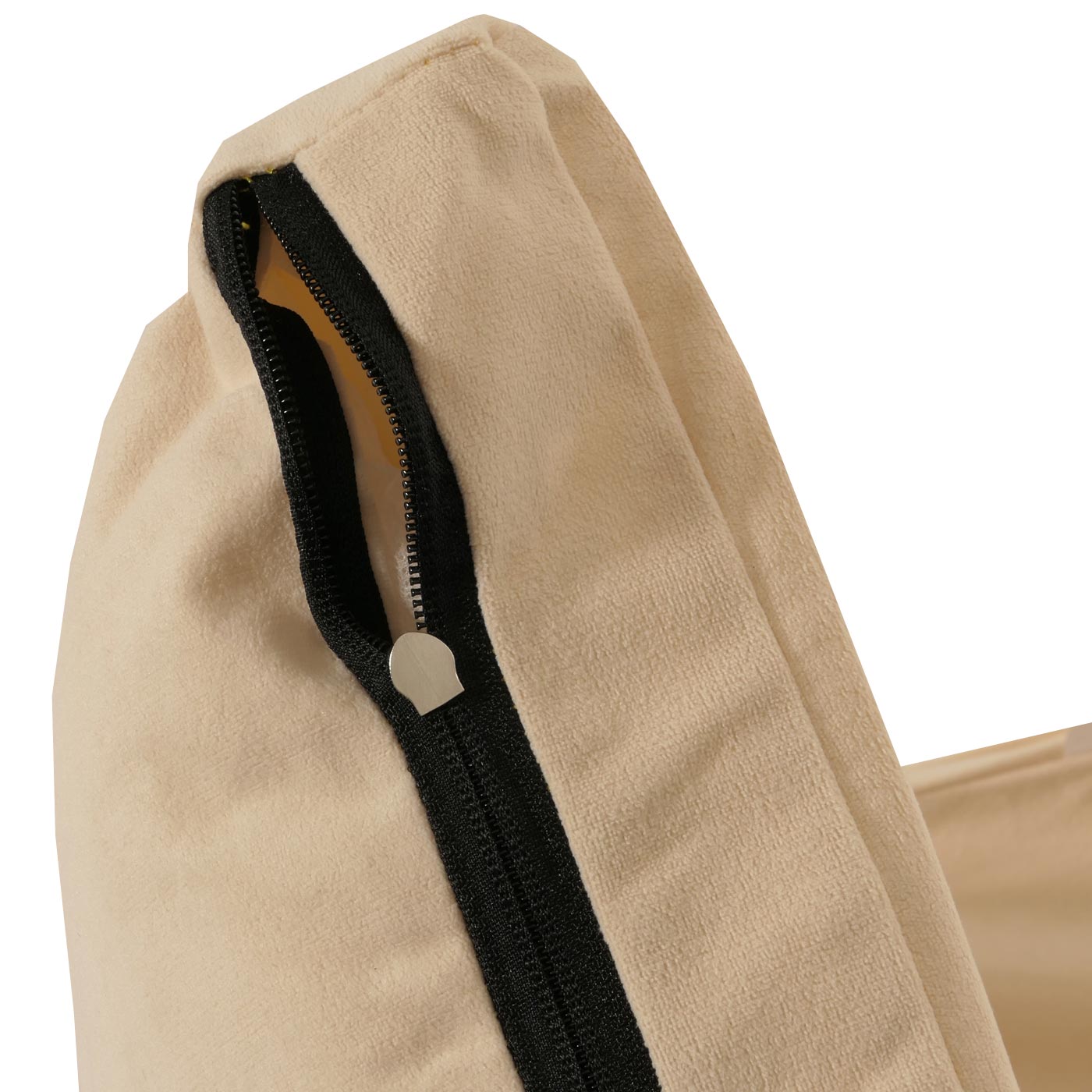 Cosmo Casa - Vloerstoel - Opvouwbare Slaapstoel met Slaapfunctie - Fluweel & Stalen Frame - Beige