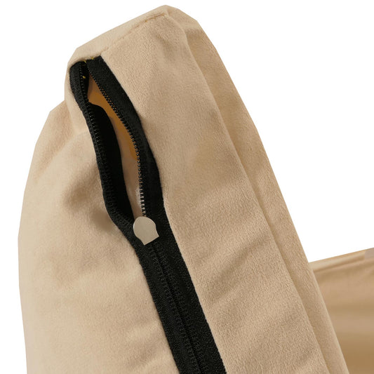 Cosmo Casa - Vloerstoel - Opvouwbare Slaapstoel met Slaapfunctie - Fluweel & Stalen Frame - Beige