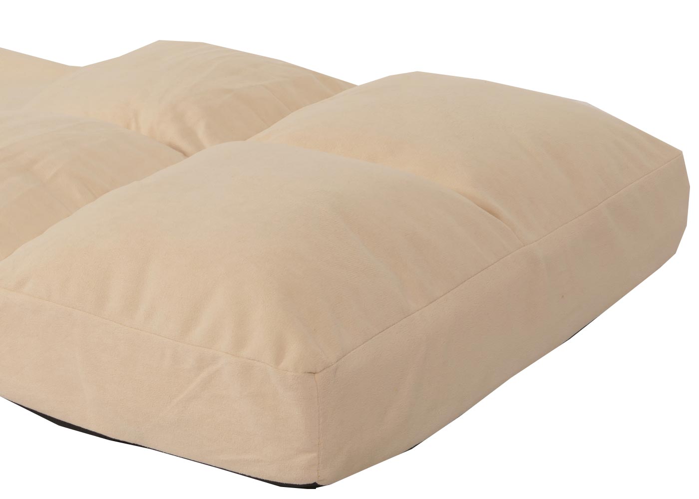 Cosmo Casa - Vloerstoel - Opvouwbare Slaapstoel met Slaapfunctie - Fluweel & Stalen Frame - Beige