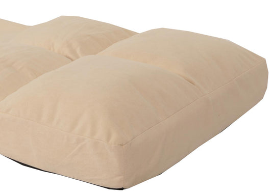 Cosmo Casa - Vloerstoel - Opvouwbare Slaapstoel met Slaapfunctie - Fluweel & Stalen Frame - Beige