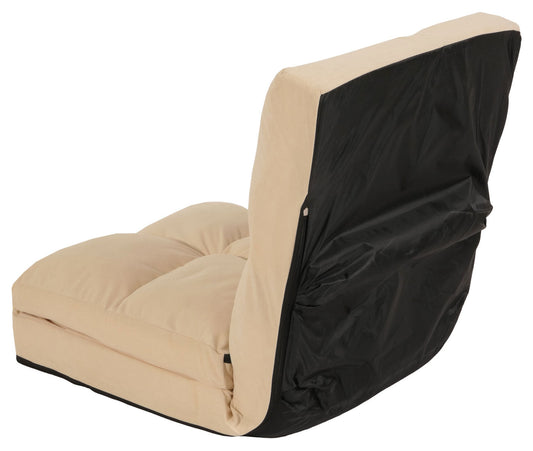 Cosmo Casa - Vloerstoel - Opvouwbare Slaapstoel met Slaapfunctie - Fluweel & Stalen Frame - Beige