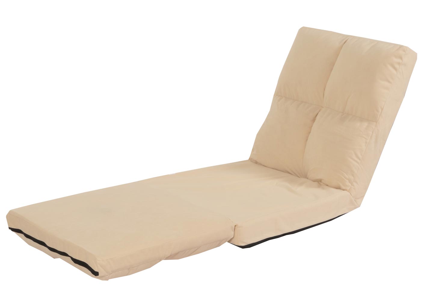 Cosmo Casa - Vloerstoel - Opvouwbare Slaapstoel met Slaapfunctie - Fluweel & Stalen Frame - Beige