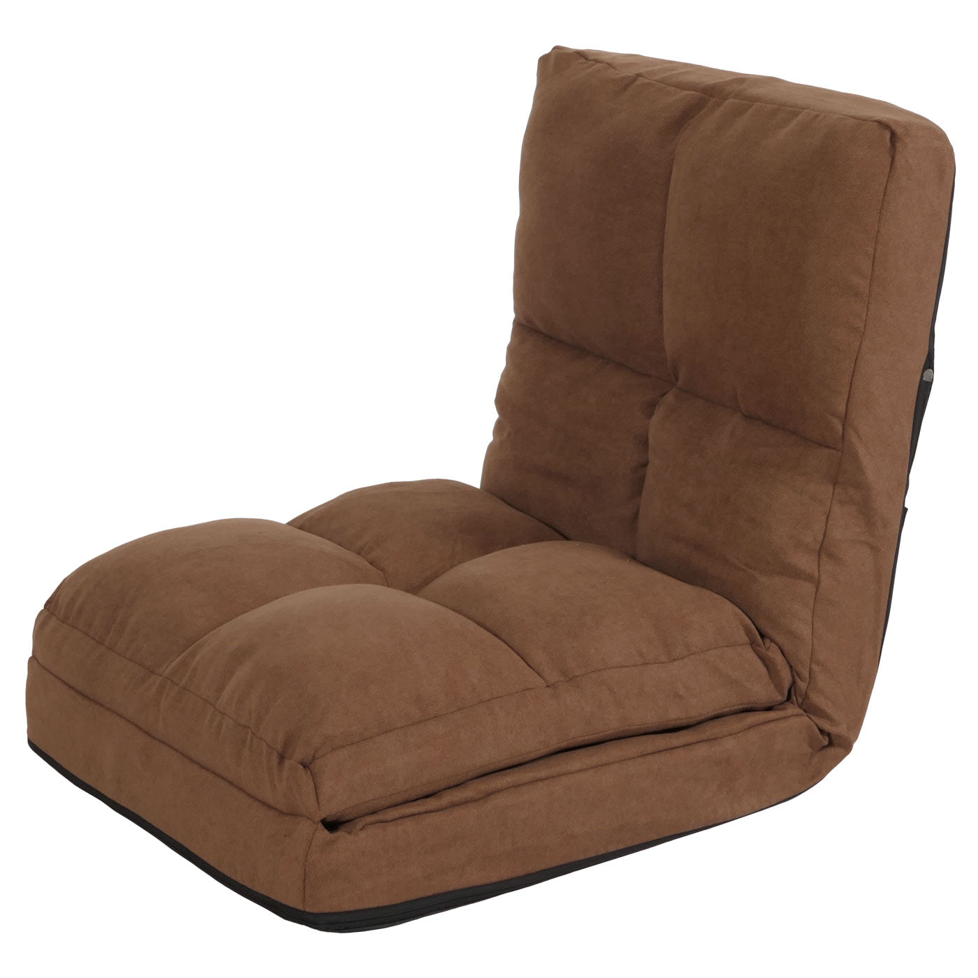 Cosmo Casa - Vloerstoel - Opvouwbare Slaapstoel met Slaapfunctie - Fluweel & Stalen Frame - Bruin