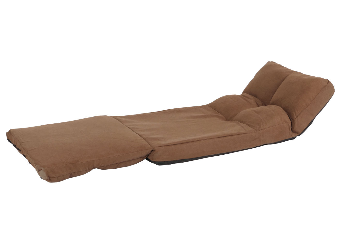 Cosmo Casa - Vloerstoel - Opvouwbare Slaapstoel met Slaapfunctie - Fluweel & Stalen Frame - Bruin