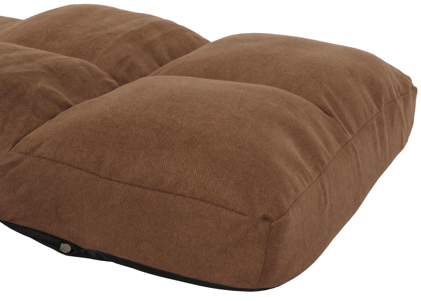 Cosmo Casa - Vloerstoel - Opvouwbare Slaapstoel met Slaapfunctie - Fluweel & Stalen Frame - Bruin