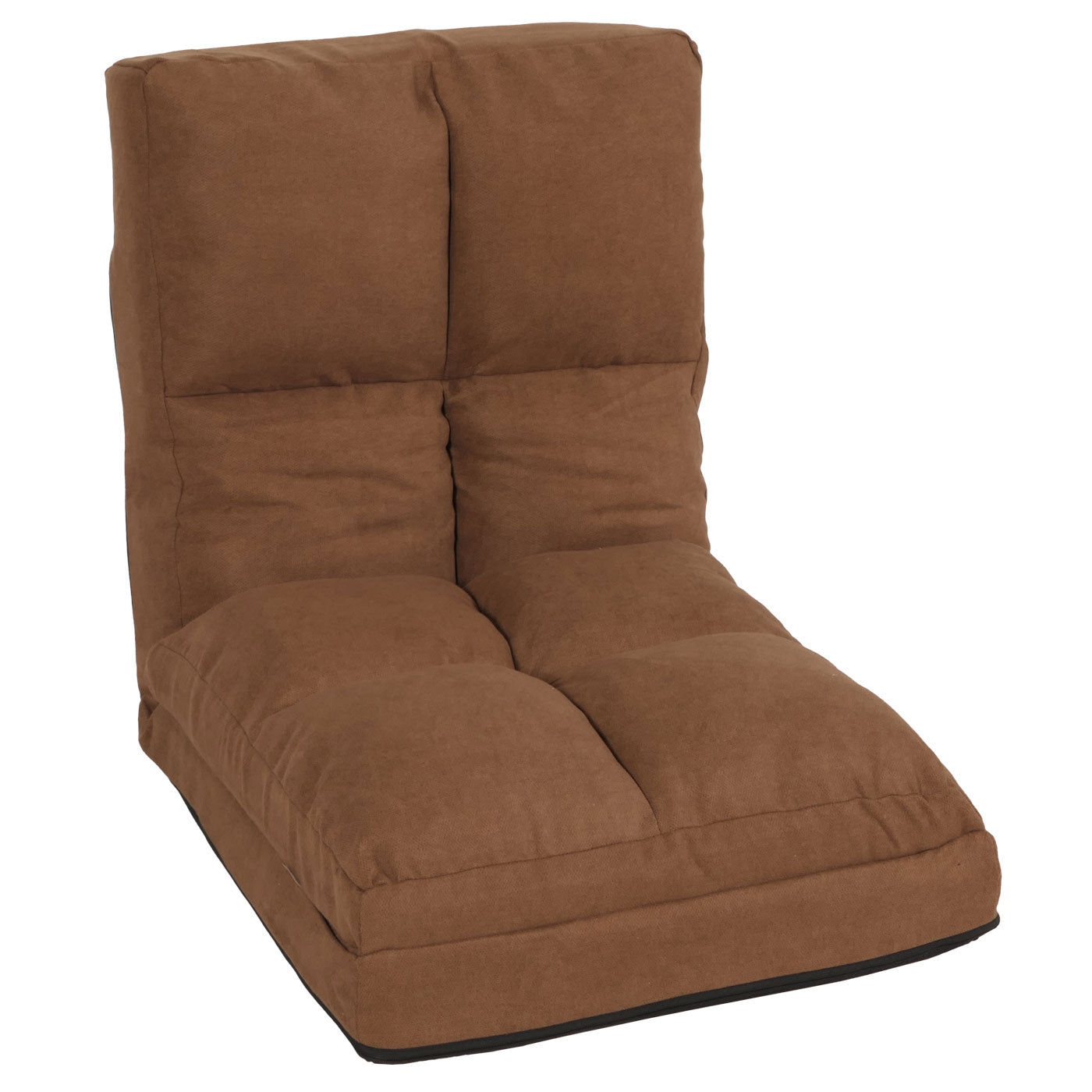 Cosmo Casa - Vloerstoel - Opvouwbare Slaapstoel met Slaapfunctie - Fluweel & Stalen Frame - Bruin