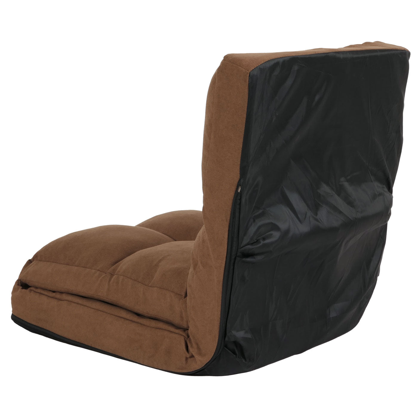 Cosmo Casa - Vloerstoel - Opvouwbare Slaapstoel met Slaapfunctie - Fluweel & Stalen Frame - Bruin