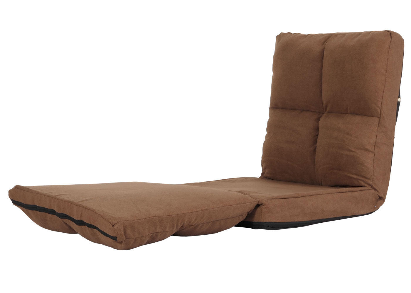 Cosmo Casa - Vloerstoel - Opvouwbare Slaapstoel met Slaapfunctie - Fluweel & Stalen Frame - Bruin