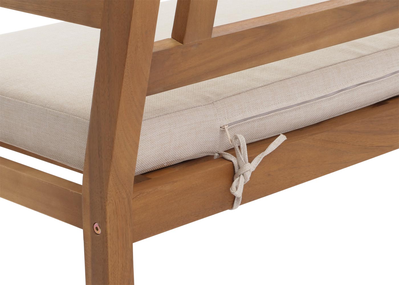 Cosmo Casa - Tuinbank - Parkbank - Houten Bank - Massief Acaciahout - Crème Beige Kussen