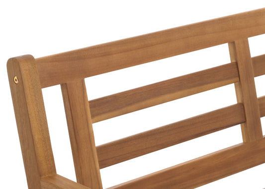 Cosmo Casa - Tuinbank - Parkbank - Houten Bank - Massief Acaciahout - Crème Beige Kussen