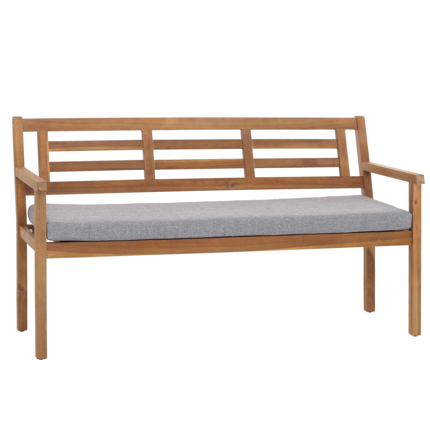 Cosmo Casa - Tuinbank - Parkbank - Houten Bank - Massief Acaciahout - Grijs Kussen