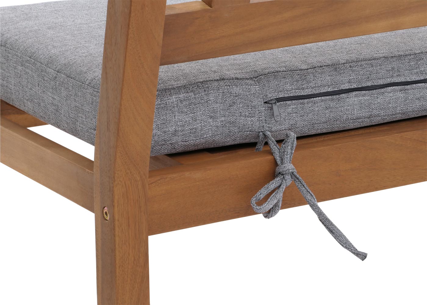 Cosmo Casa - Tuinbank - Parkbank - Houten Bank - Massief Acaciahout - Grijs Kussen