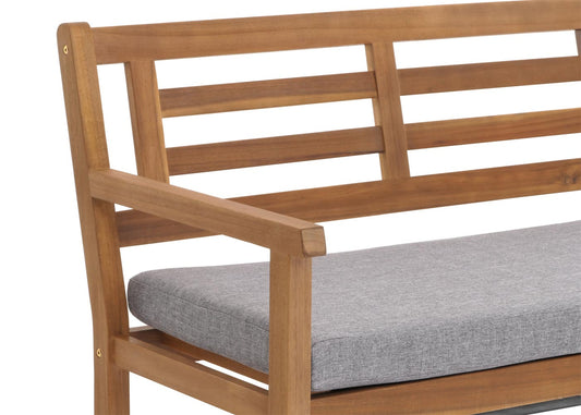 Cosmo Casa - Tuinbank - Parkbank - Houten Bank - Massief Acaciahout - Grijs Kussen