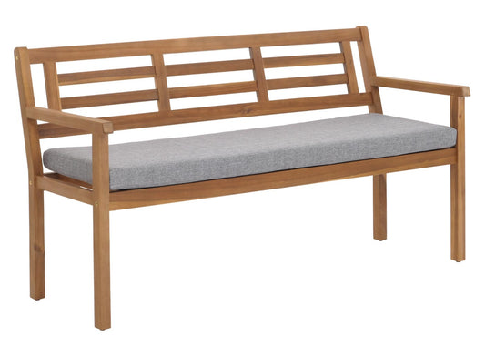 Cosmo Casa - Tuinbank - Parkbank - Houten Bank - Massief Acaciahout - Grijs Kussen