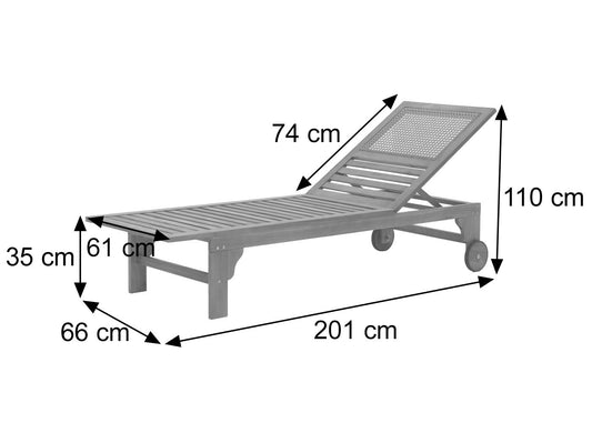 Cosmo Casa - Ligstoel - Relaxligstoel - Tuinligstoel - Massief Acaciahout