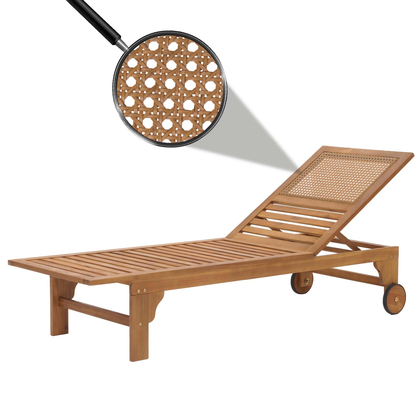 Cosmo Casa - Ligstoel - Relaxligstoel - Tuinligstoel - Massief Acaciahout