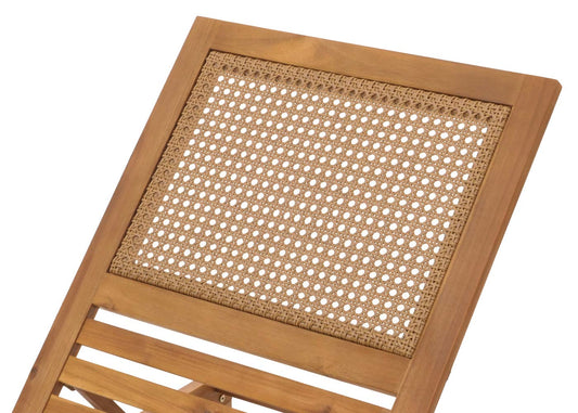 Cosmo Casa - Ligstoel - Tuinstoel - Relaxstoel - Massief Acaciahout - Gecertificeerd - Crème Beige Kussen