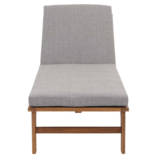 Cosmo Casa - Ligstoel - Tuinstoel - Relaxstoel - Massief Acaciahout - Gecertificeerd - Grijs Kussen