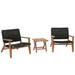 Cosmo Casa - Lounge Tuinset - Balkonset - Zitgroep - Fauteuil - Touwgaas - Touwhout - Acacia - Zwart