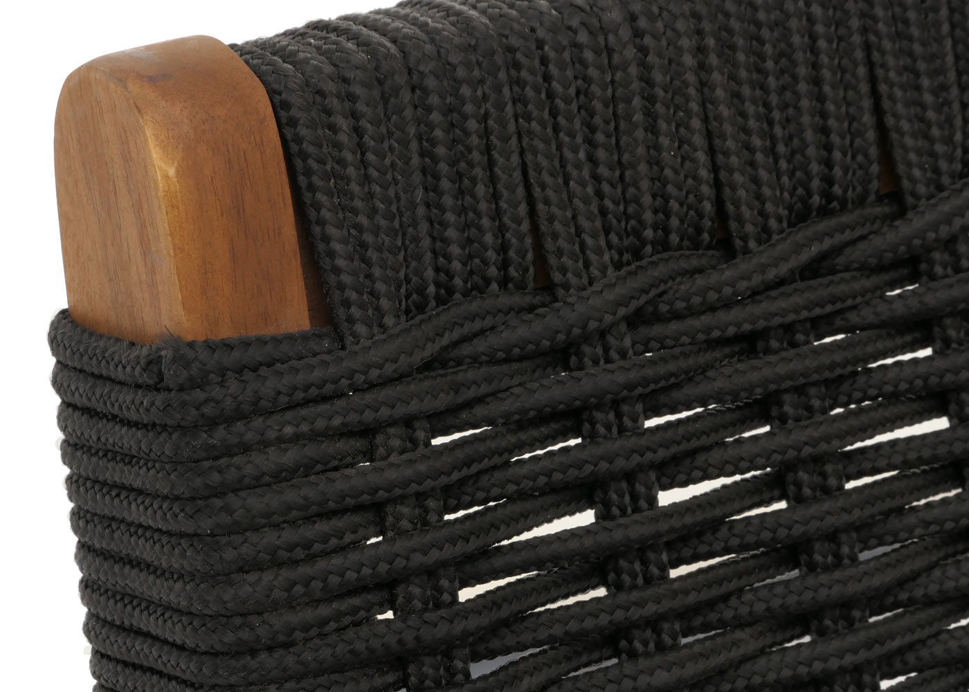 Cosmo Casa - Lounge Tuinset - Balkonset - Zitgroep - Fauteuil - Touwgaas - Touwhout - Acacia - Zwart