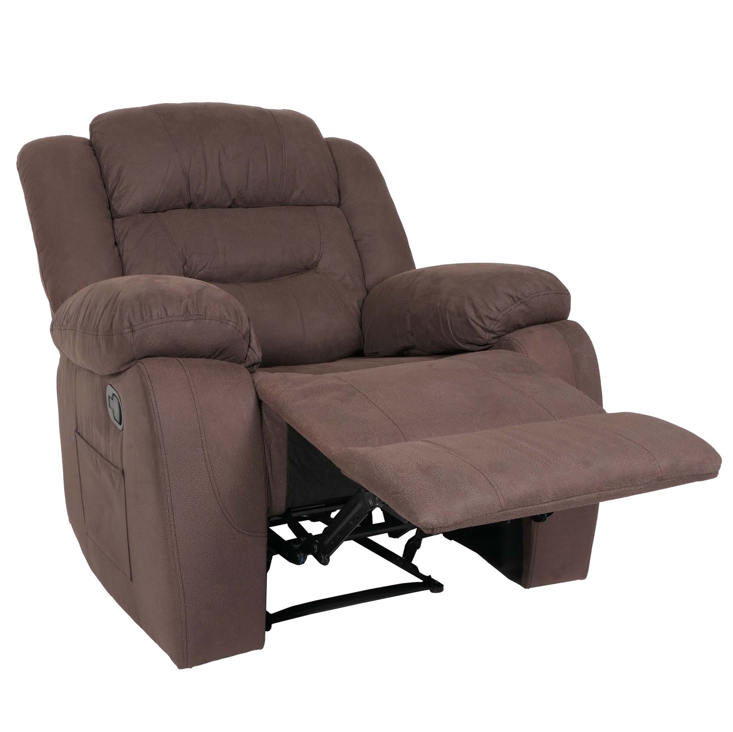 Cosmo Casa - Tv-Stoel - XXL Relaxstoel - Nosag Vering - Suede Look - Stoftextiel - Tot 200 kg - Bruin