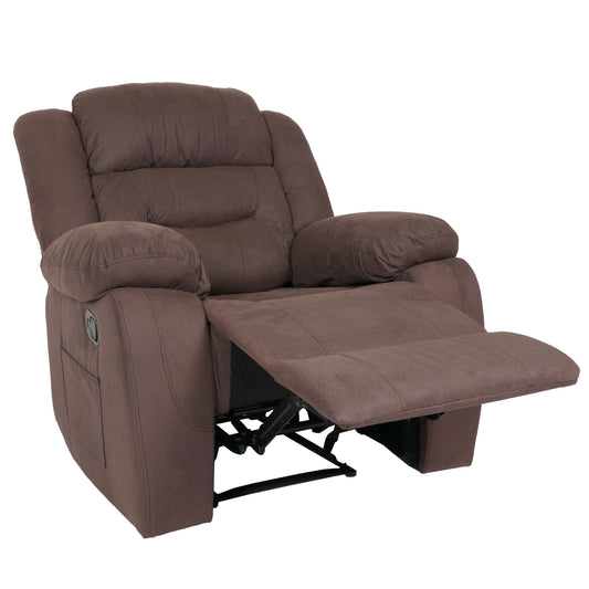 Cosmo Casa - Tv-Stoel - XXL Relaxstoel - Nosag Vering - Suede Look - Stoftextiel - Tot 200 kg - Bruin