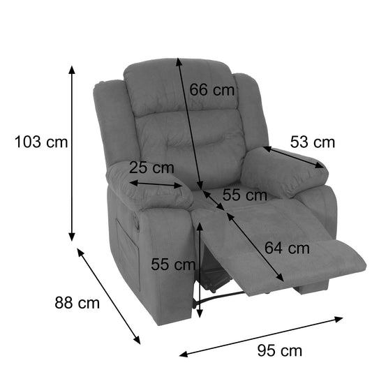 Cosmo Casa - Tv-Stoel - XXL Relaxstoel - Nosag Vering - Suede Look - Stoftextiel - Tot 200 kg - Bruin