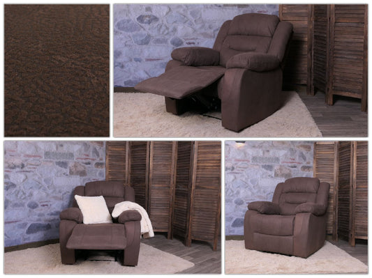 Cosmo Casa - Tv-Stoel - XXL Relaxstoel - Nosag Vering - Suede Look - Stoftextiel - Tot 200 kg - Bruin