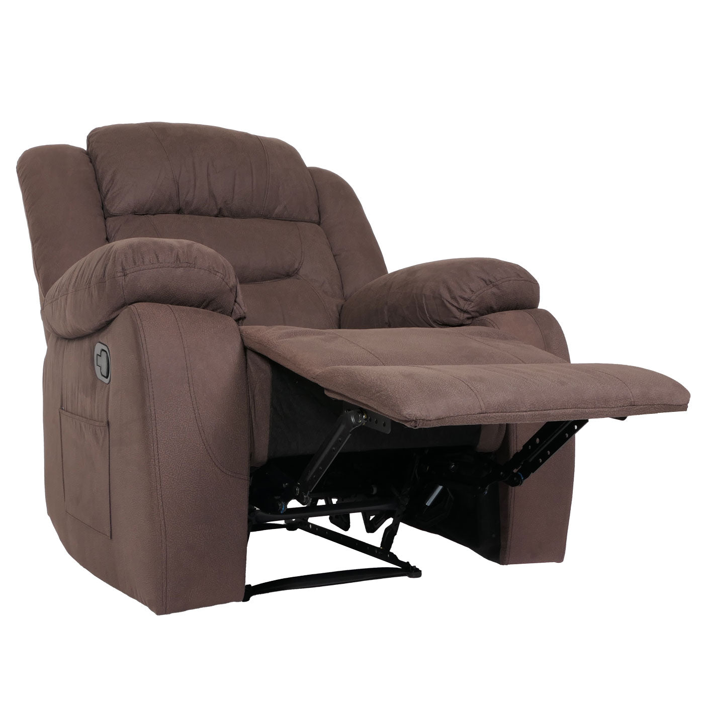 Cosmo Casa - Tv-Stoel - XXL Relaxstoel - Nosag Vering - Suede Look - Stoftextiel - Tot 200 kg - Bruin