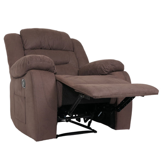 Cosmo Casa - Tv-Stoel - XXL Relaxstoel - Nosag Vering - Suede Look - Stoftextiel - Tot 200 kg - Bruin