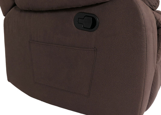 Cosmo Casa - Tv-Stoel - XXL Relaxstoel - Nosag Vering - Suede Look - Stoftextiel - Tot 200 kg - Bruin