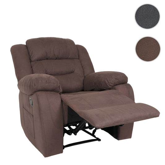 Cosmo Casa - Tv-Stoel - XXL Relaxstoel - Nosag Vering - Suede Look - Stoftextiel - Tot 200 kg - Bruin