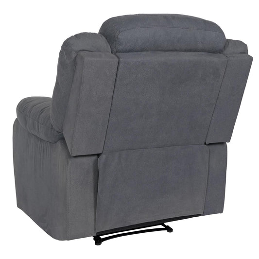 Cosmo Casa - Tv-Stoel - XXL Relaxstoel - Nosag Vering - Suede Look - Stoftextiel - Tot 200 kg - Grijsblauw