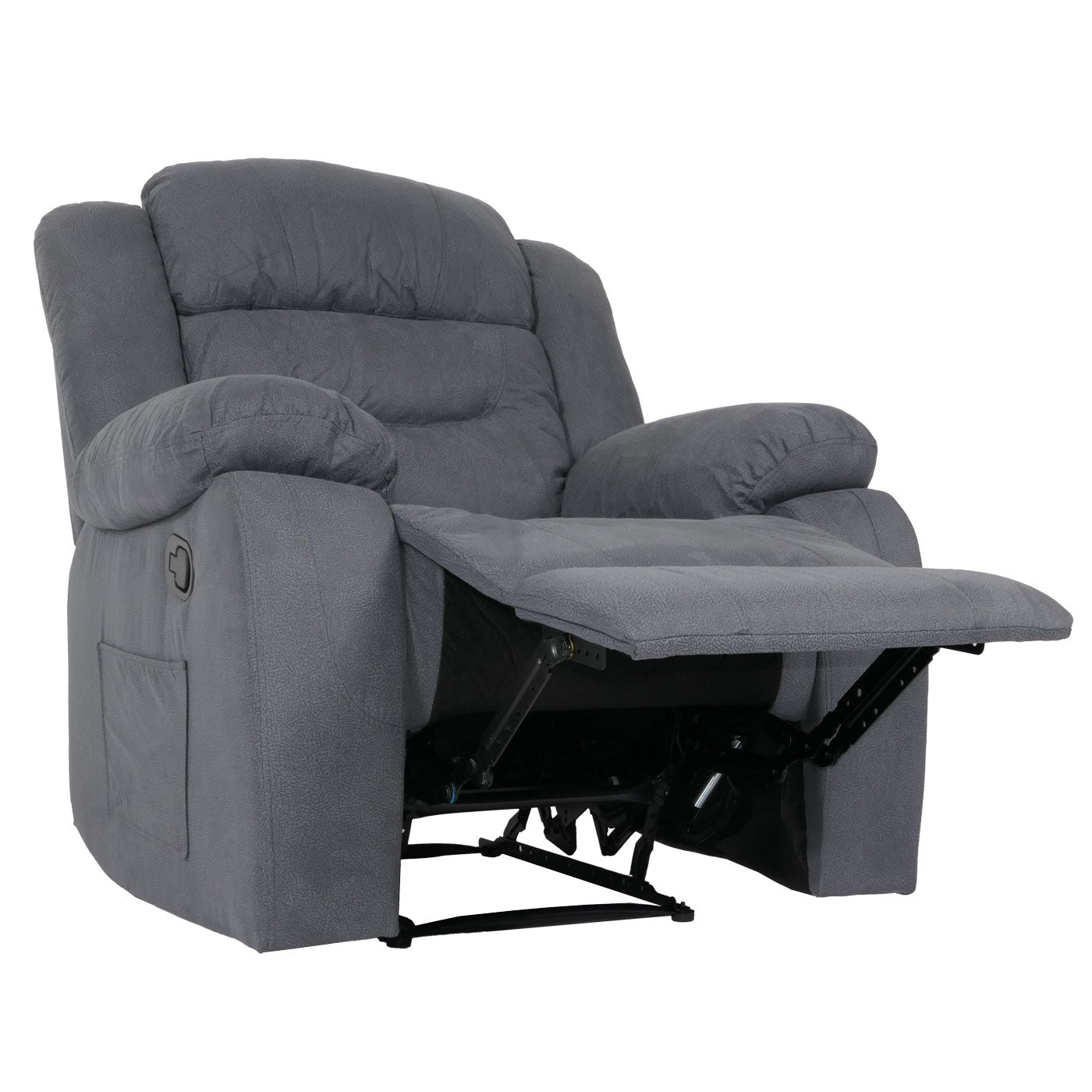 Cosmo Casa - Tv-Stoel - XXL Relaxstoel - Nosag Vering - Suede Look - Stoftextiel - Tot 200 kg - Grijsblauw