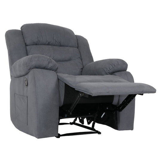 Cosmo Casa - Tv-Stoel - XXL Relaxstoel - Nosag Vering - Suede Look - Stoftextiel - Tot 200 kg - Grijsblauw