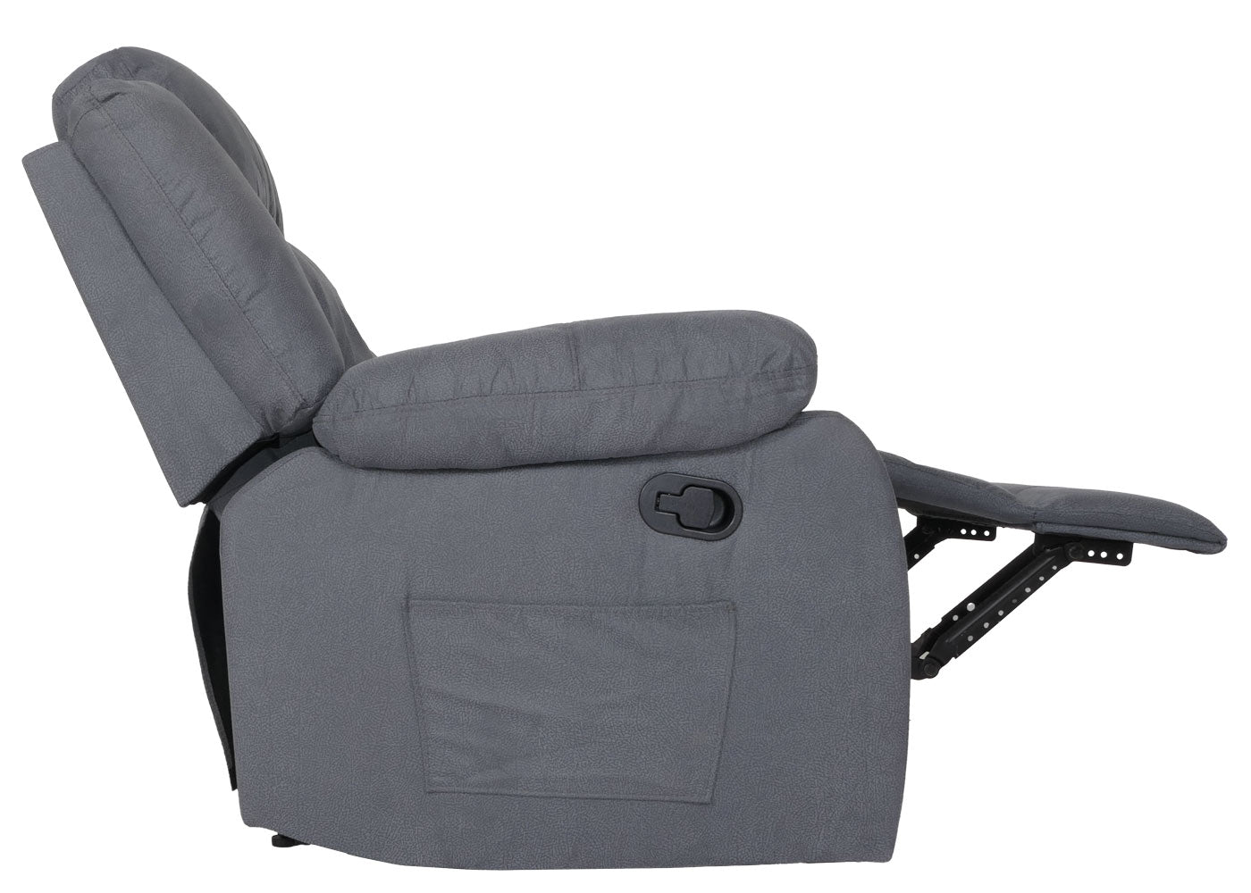 Cosmo Casa - Tv-Stoel - XXL Relaxstoel - Nosag Vering - Suede Look - Stoftextiel - Tot 200 kg - Grijsblauw