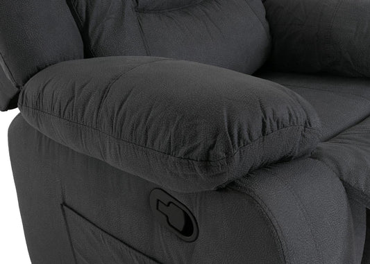 Cosmo Casa - Tv-Stoel - XXL Relaxstoel - Nosag Vering - Suede Look - Stoftextiel - Tot 200 kg - Grijsblauw