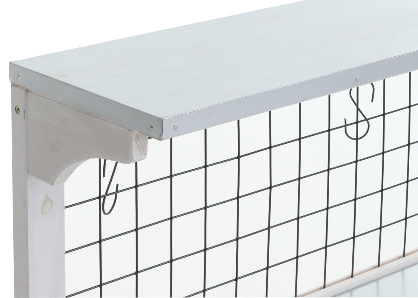 Cosmo Casa - Plantentafel - Tuinmanstafel - Bloementafel - Plantenplank - FSC-gecertificeerd Hout - Gegalvaniseerde Plaat - 117x102x56cm - Wit