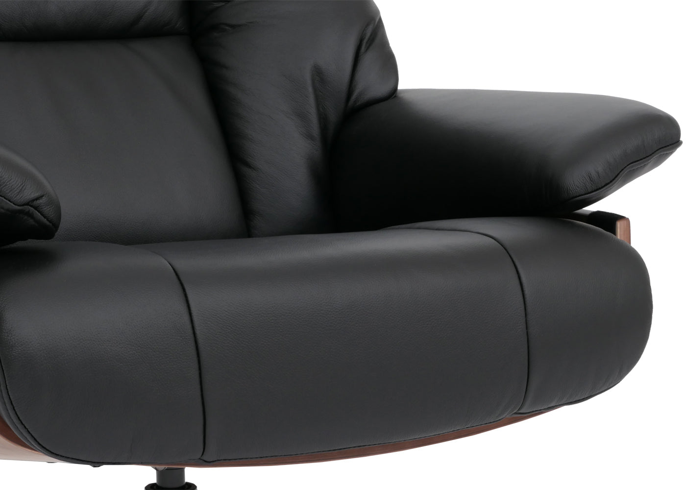 Cosmo Casa - Relaxstoel Kruk - TV Stoel - Ligstoel - Echt Leer - Zwart