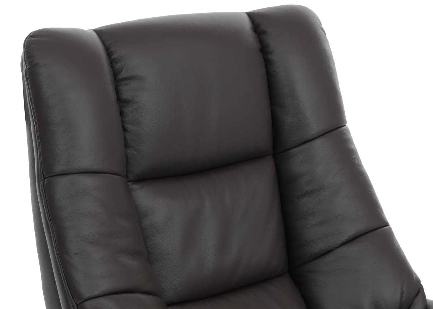 Cosmo Casa - Relaxstoel Kruk - TV Stoel - Ligstoel - Echt Leer - Hout - Bruin