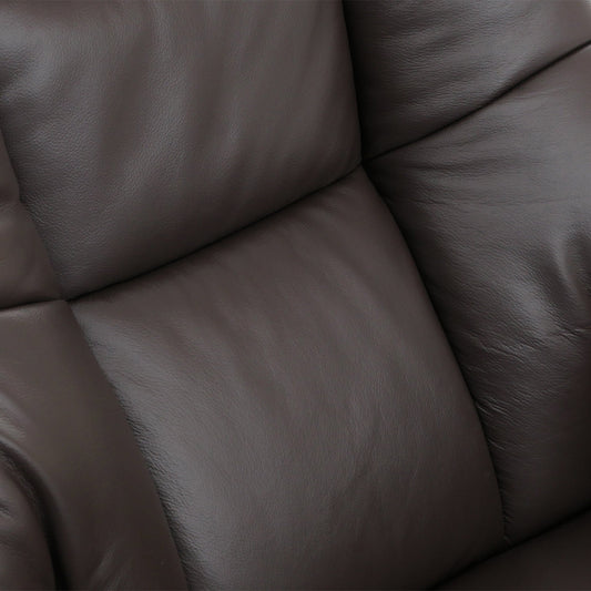 Cosmo Casa - Relaxstoel Kruk - TV Stoel - Ligstoel - Echt Leer - Hout - Bruin