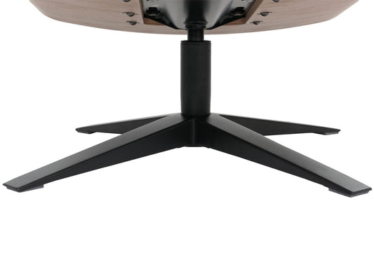 Cosmo Casa - Relaxstoel Kruk - TV Stoel - Ligstoel - Echt Leer - Hout - Bruin