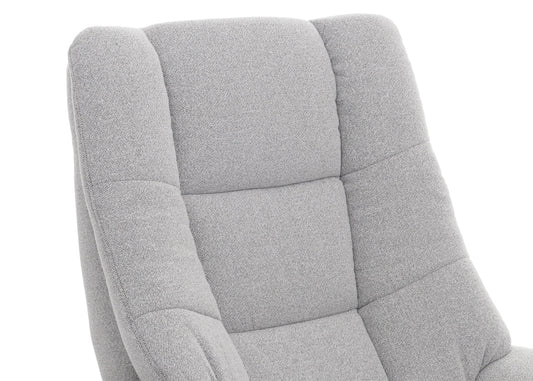 Cosmo Casa - Relaxstoel Kruk - TV Stoel - Ligstoel - Boucléhout Stof - Grijs