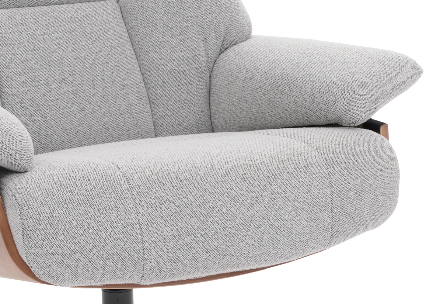 Cosmo Casa - Relaxstoel Kruk - TV Stoel - Ligstoel - Boucléhout Stof - Grijs