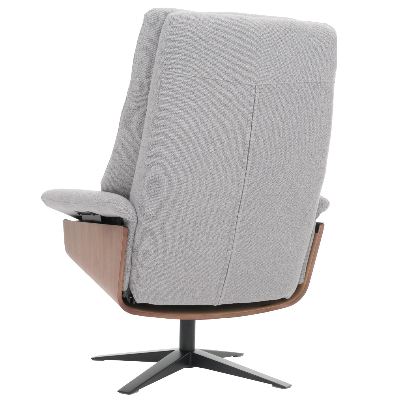 Cosmo Casa - Relaxstoel Kruk - TV Stoel - Ligstoel - Boucléhout Stof - Grijs