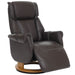Cosmo Casa - Relaxstoel Opstahulp - TV Stoel - Fauteuil - Voetsteun - Hout - Leer - Bruin - Natuurlijk Hout