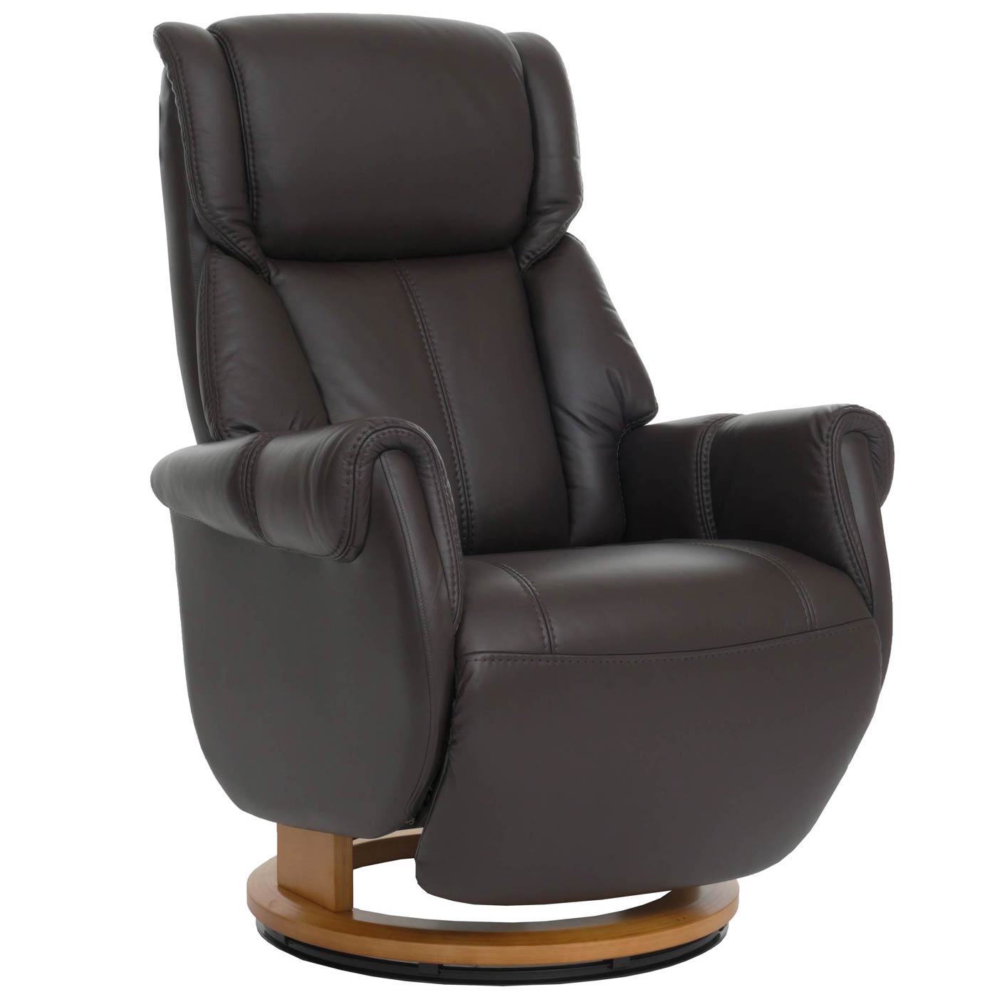 Cosmo Casa - Relaxstoel Opstahulp - TV Stoel - Fauteuil - Voetsteun - Hout - Leer - Bruin - Natuurlijk Hout