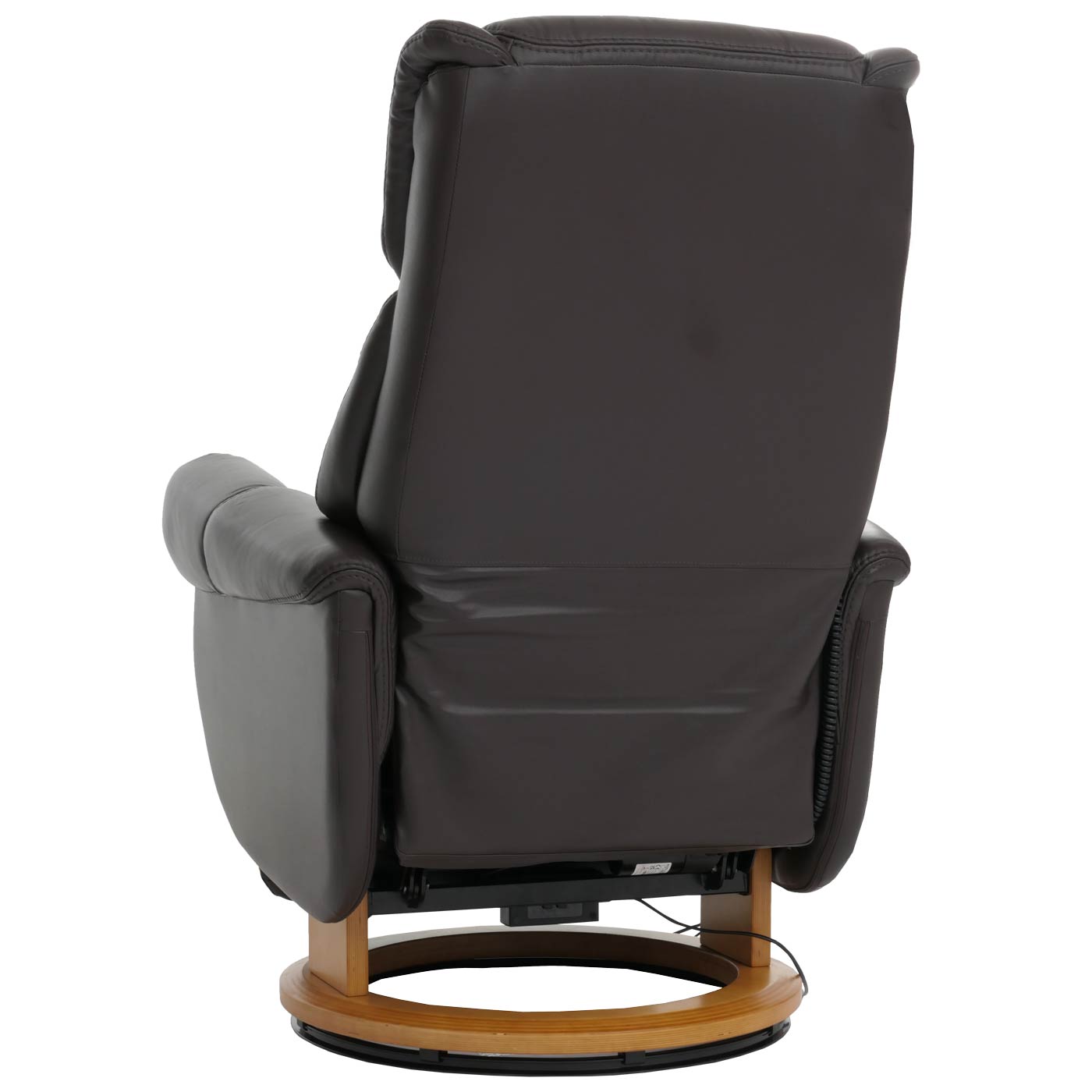 Cosmo Casa - Relaxstoel Opstahulp - TV Stoel - Fauteuil - Voetsteun - Hout - Leer - Bruin - Natuurlijk Hout